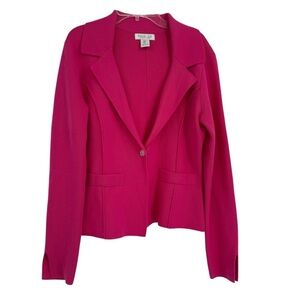 Rachel Zoe Cotton Sweater Coat Blazer Jacket Size Small Pink One-button Women